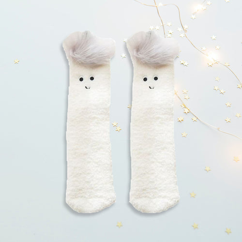 Chaussette pilou blanche duveteuse