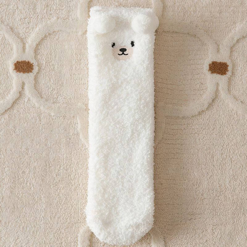 Chaussettes pelucheuses petit ourson