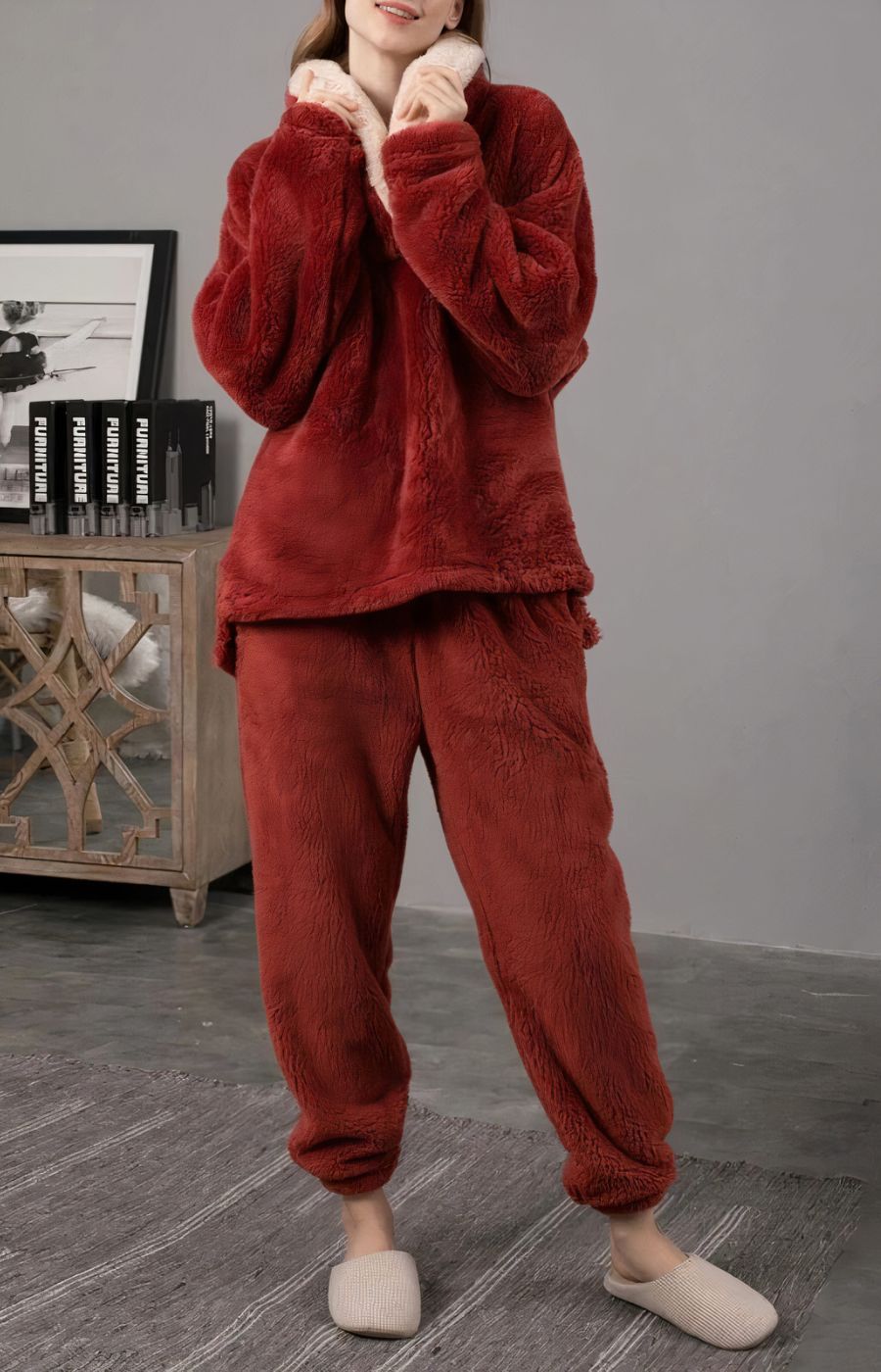 Gros pyjama femme encolure épaisse