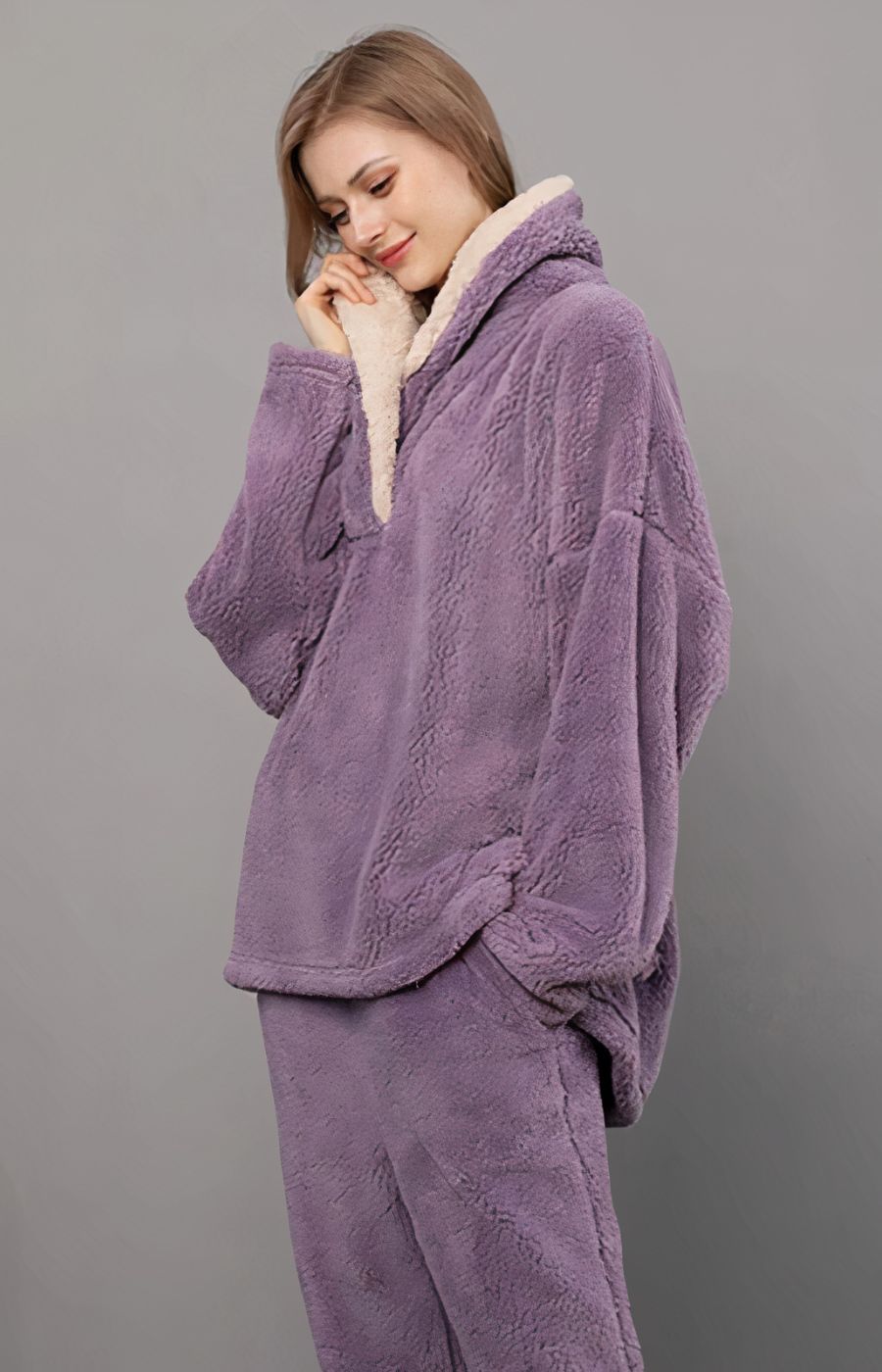Gros pyjama femme encolure épaisse