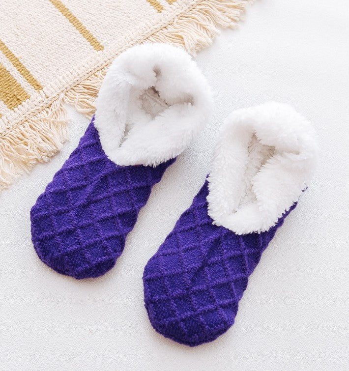 Chaussons Chaussettes polaire simple losange
