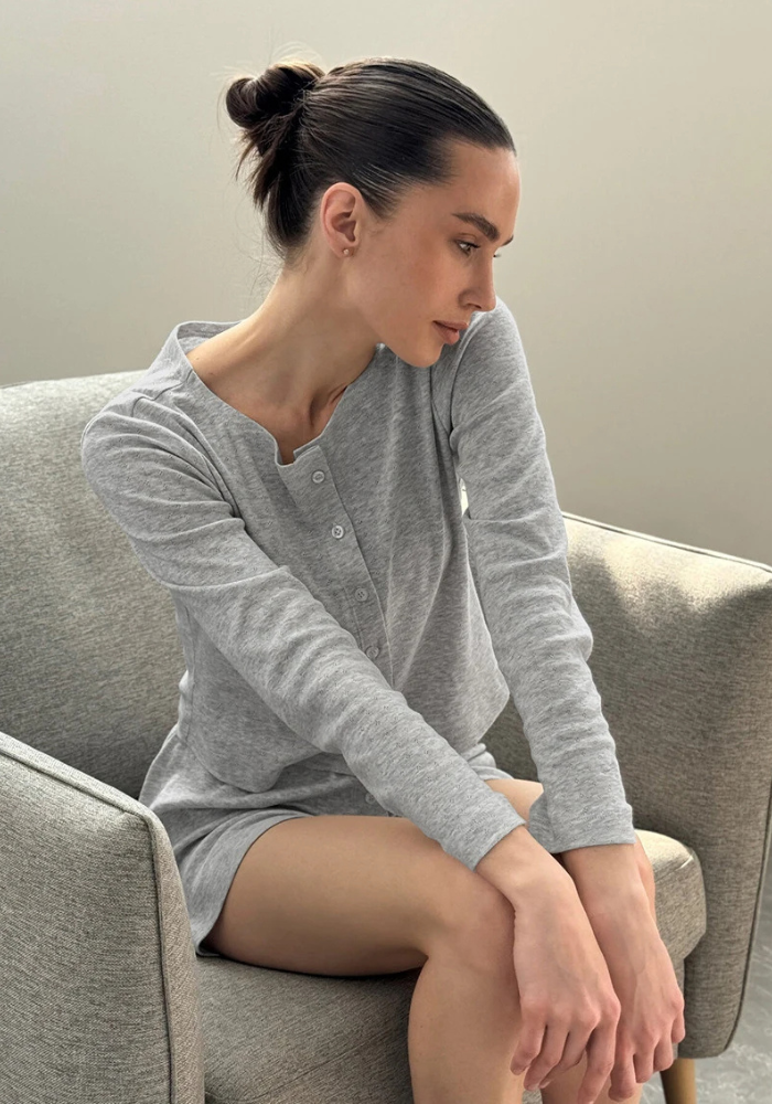 Pyjama Short Gris Femme