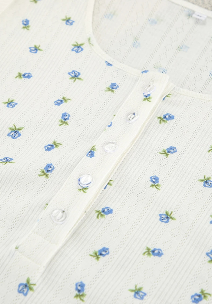 Pyjama Short Fleuri Femme