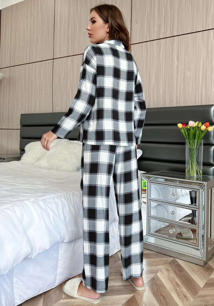 Pyjama Carreaux Chaud Femme