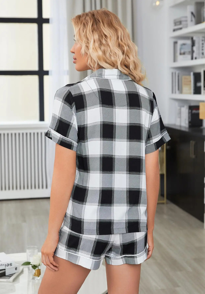 Pyjama Short Carreaux Femme