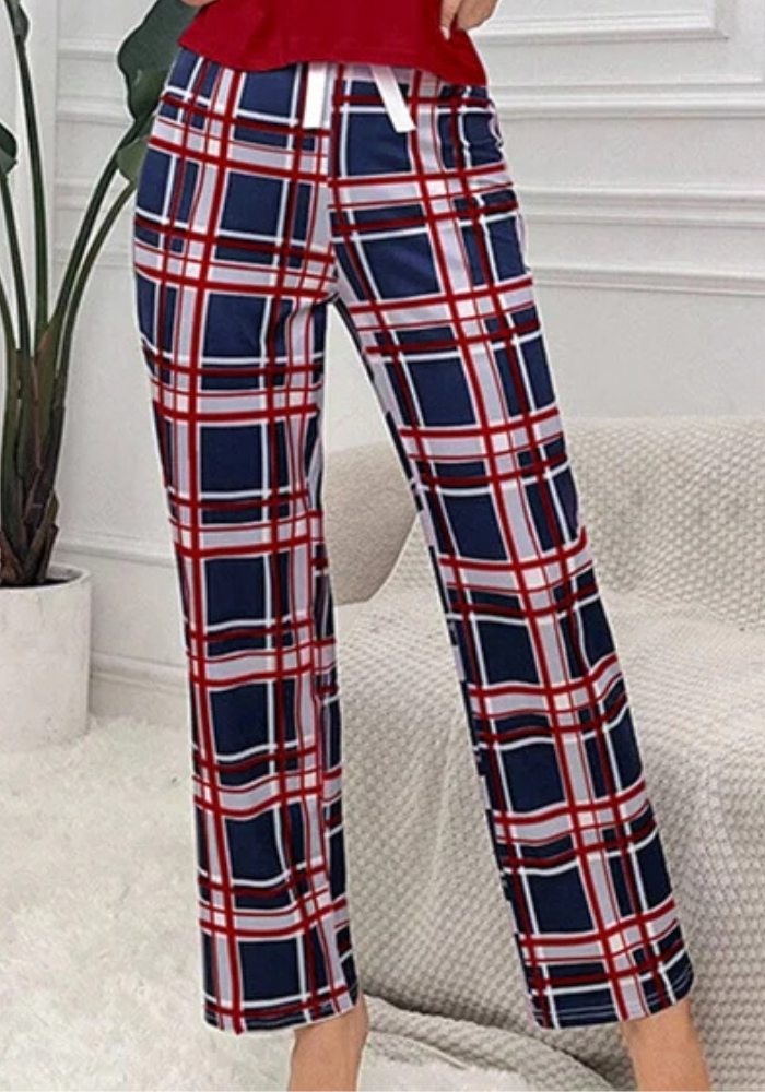 Pyjama Deux Pièces Carreaux Femme
