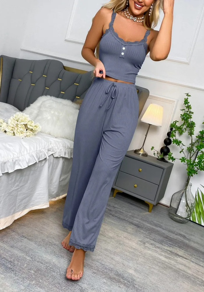 Pyjama Simple Bleu Femme