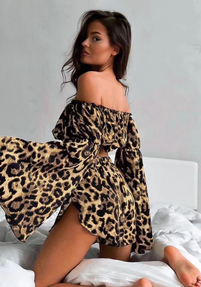 Pyjama 2 Pièces Léopard Femme