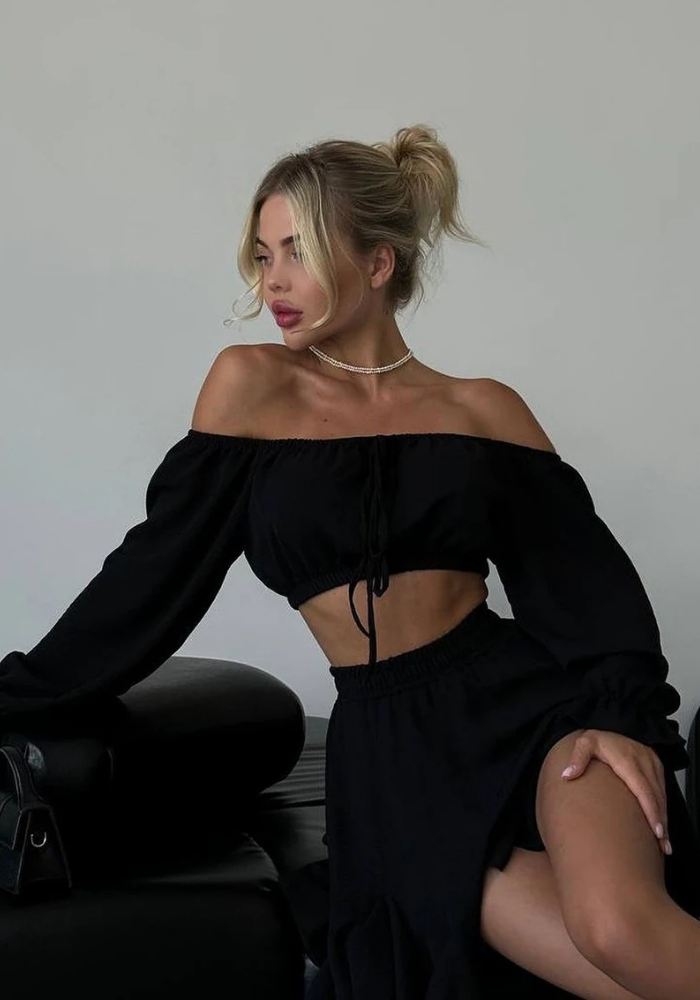 Pyjama Jupe et Top Bardot Femme