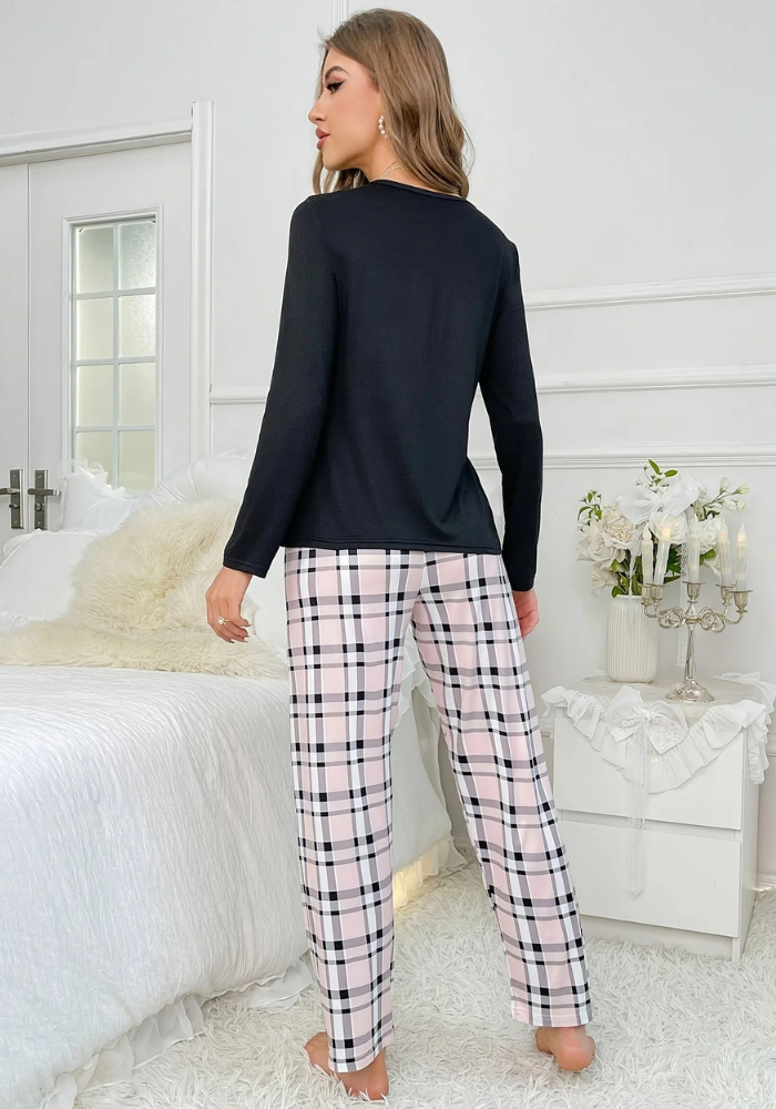 Pyjama Doux Carreaux Femme