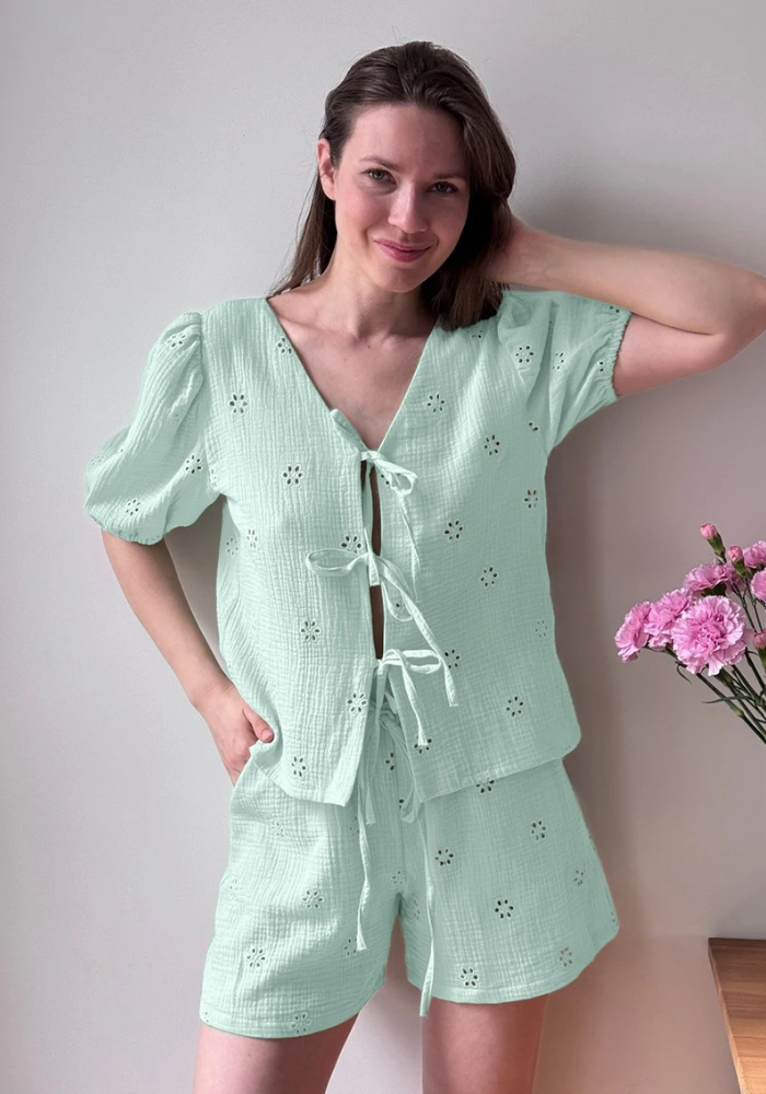 Pyjama Vert Menthe Femme