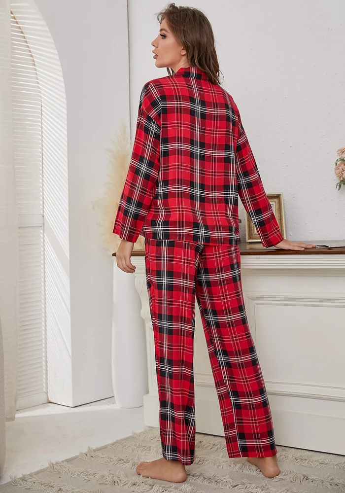 Pyjama Carreaux Rouge Femme