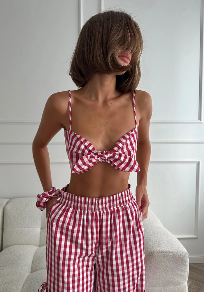 Pyjama Vichy Rouge Femme