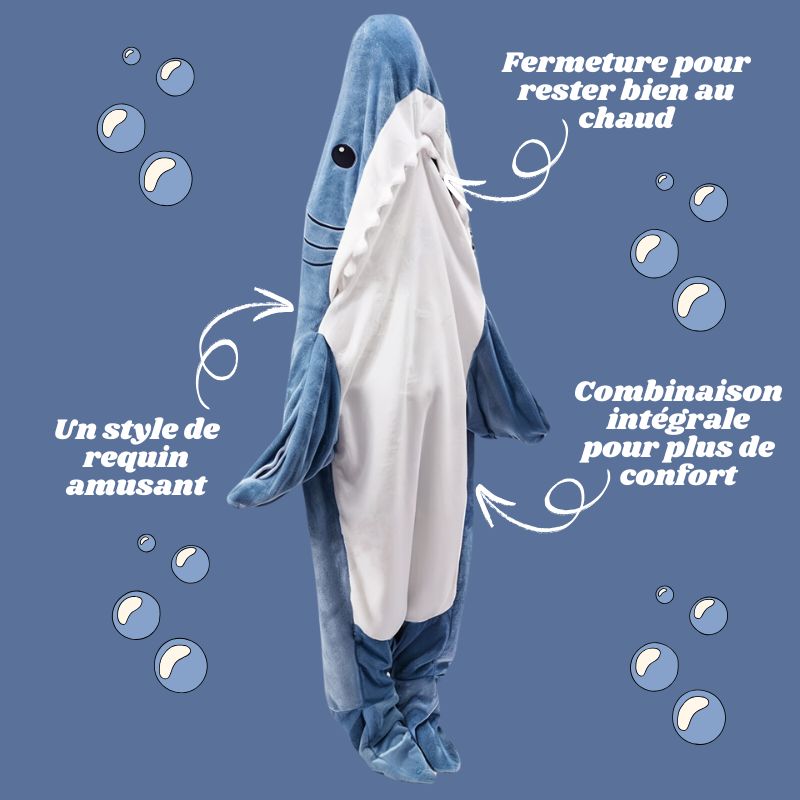 Combinaison plaid pyjama requin