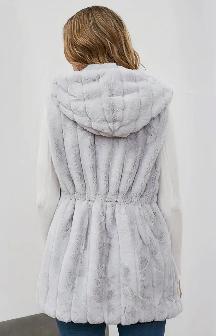 Gilet Long Polaire Sans Manches Femme