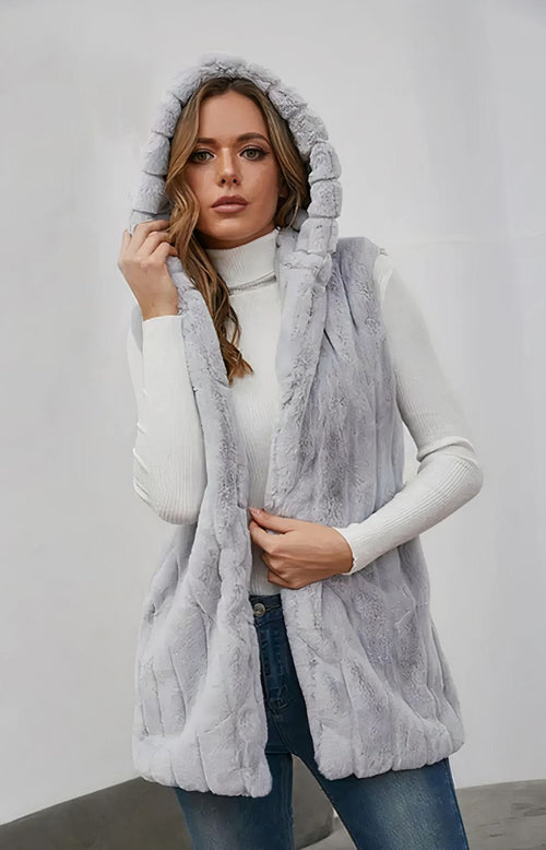 Gilet Long Polaire Sans Manches Femme