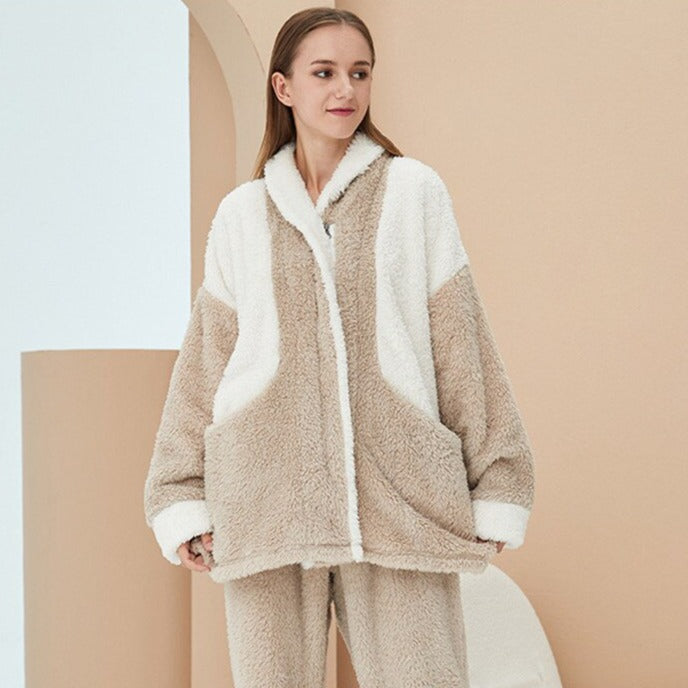 Pyjama veste polaire femme