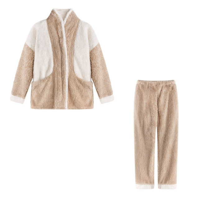 Pyjama veste polaire femme