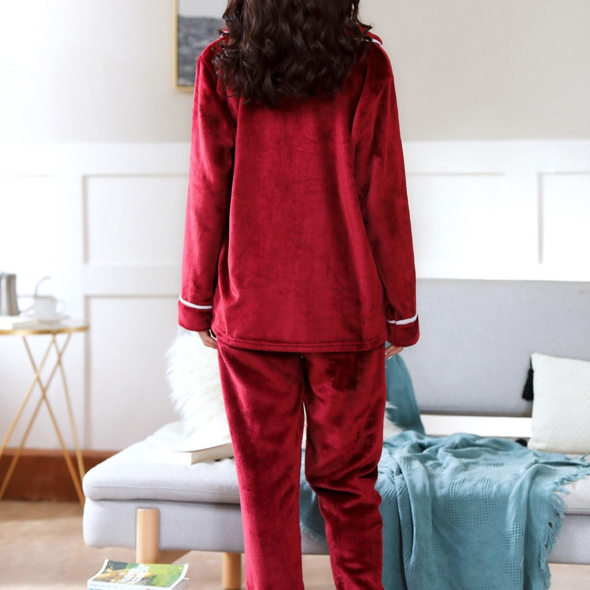 Pyjama pilou pilou femme rouge