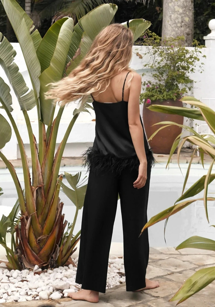 Pyjama Satin Élégant Femme