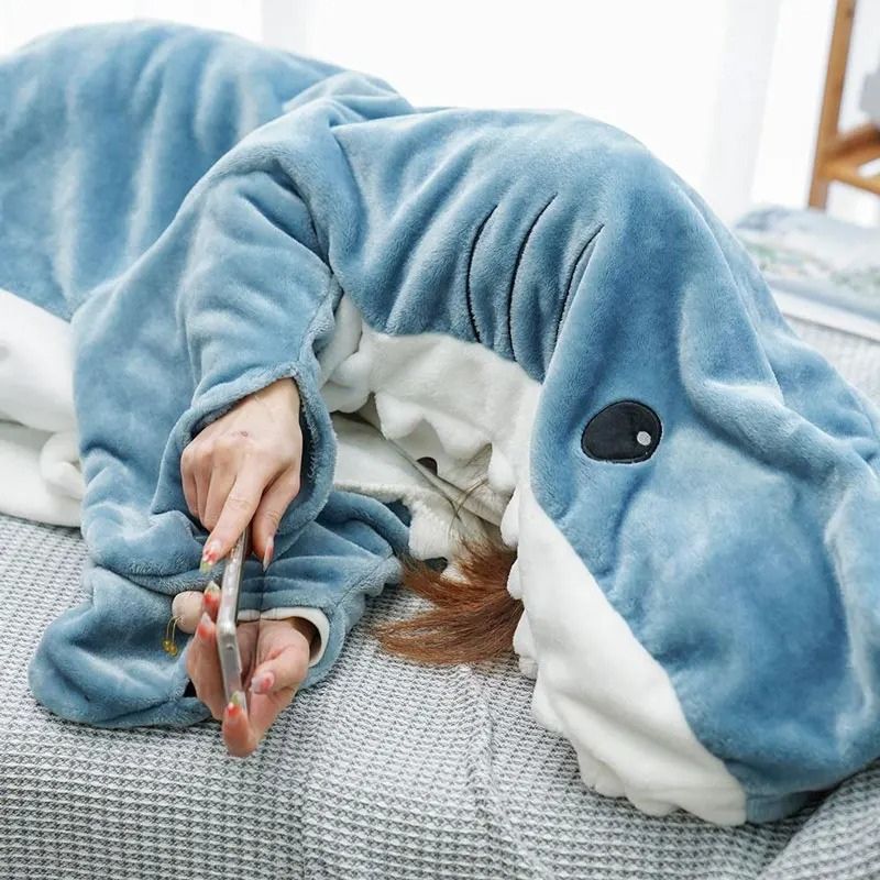 Combinaison plaid pyjama requin