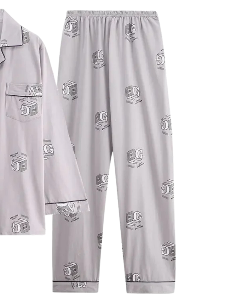 Pyjama Homme Hiver Veste Boutonnée