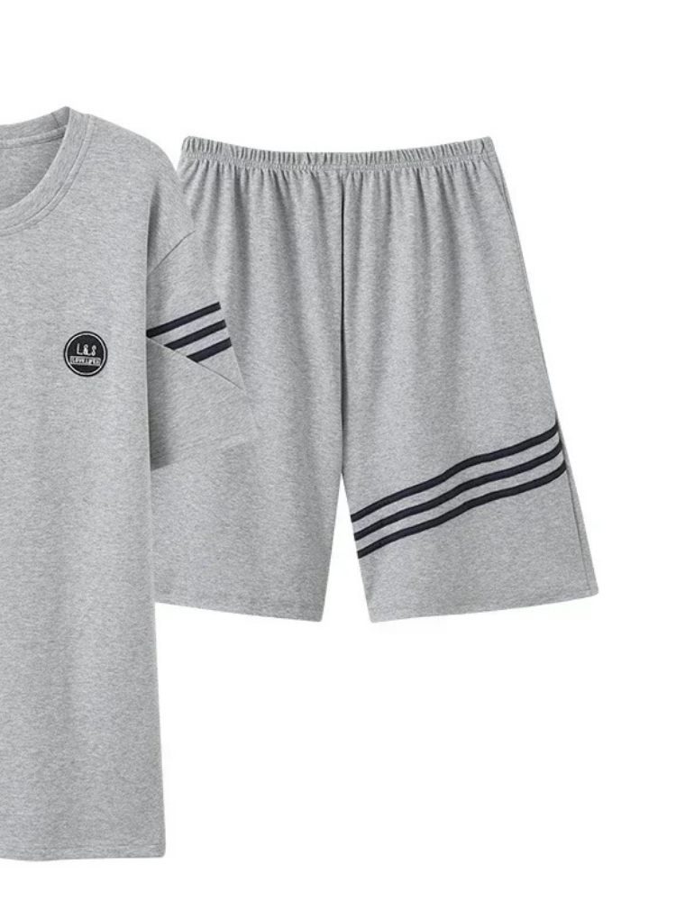 Pyjama Short Homme Gris