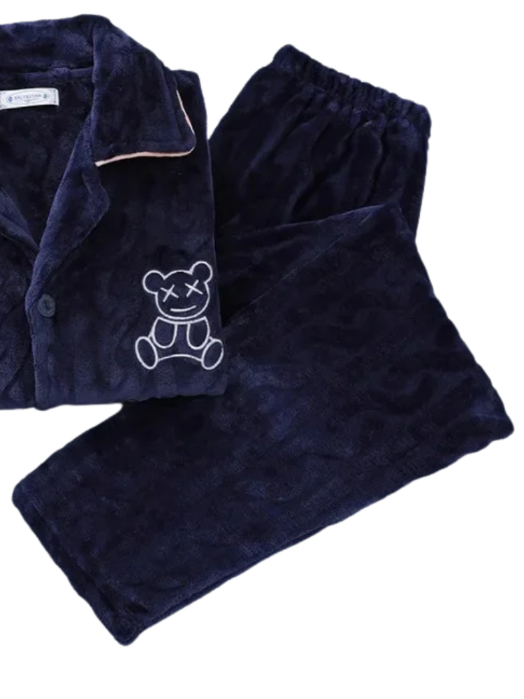 Pyjama Polaire Homme Marine Ours