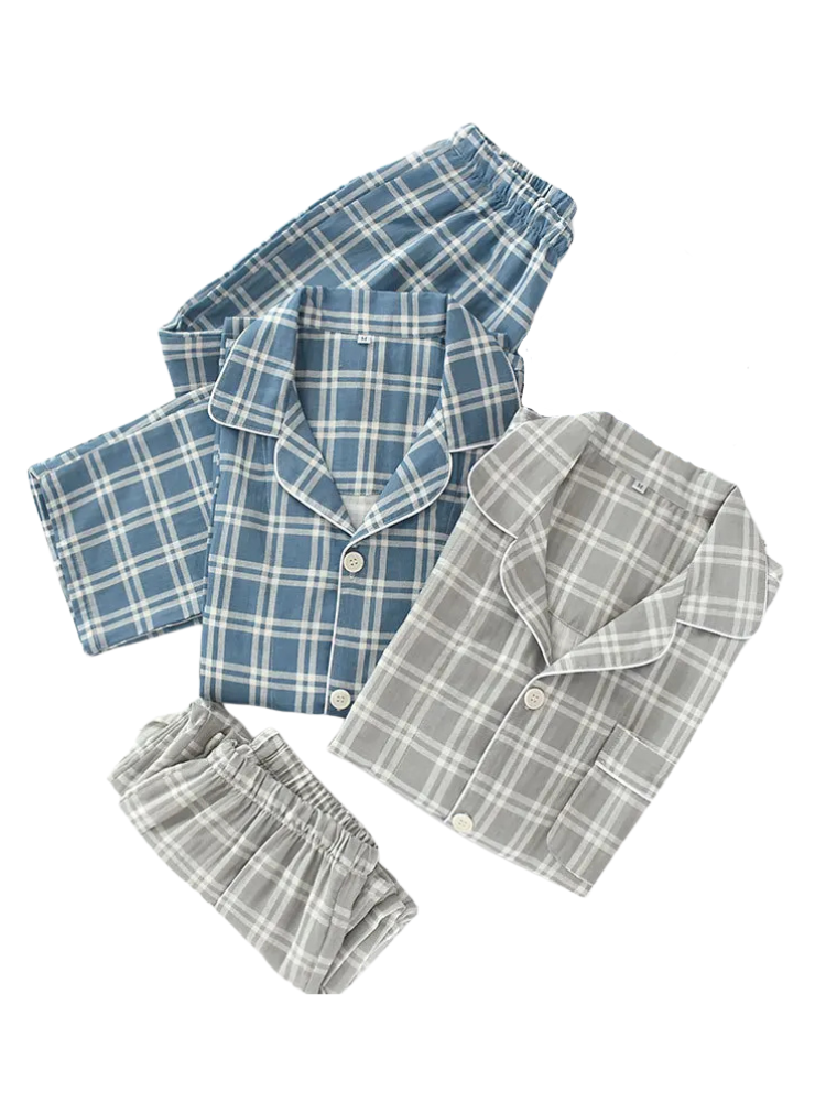 Pyjama Homme Manches Longues Bleu