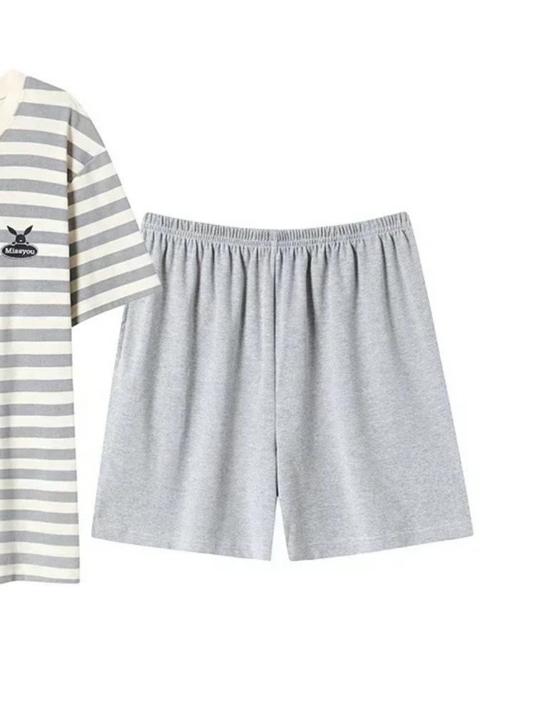 Pyjama Short Homme Rayures