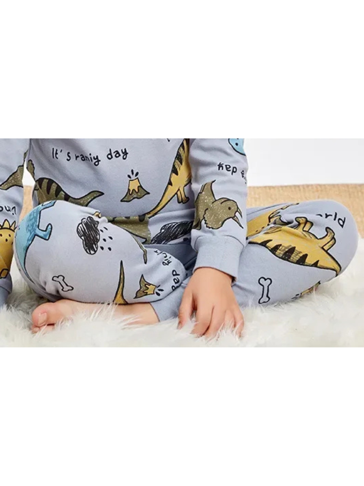 Pyjama Enfant Gris Dinosaure