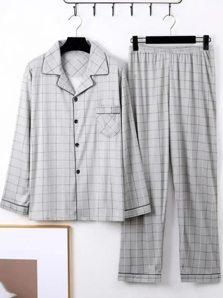 Pyjama Chemise Homme Gris