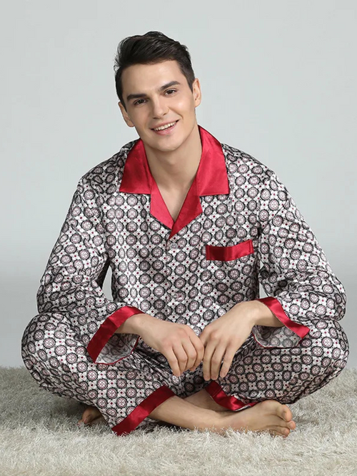 Pyjama Homme Satin Imprimé Luxe