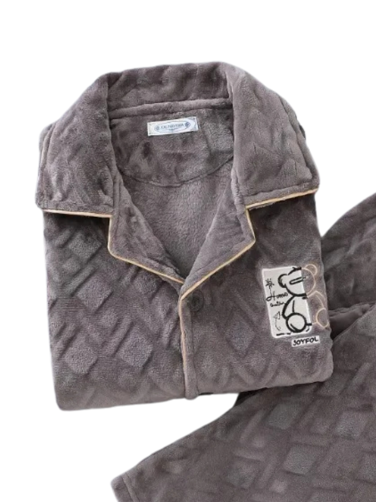Pyjama Polaire Homme Ours Gris