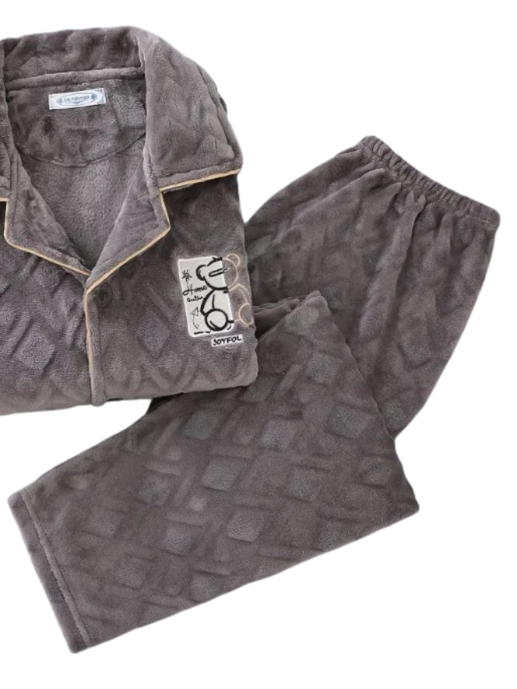Pyjama Polaire Homme Ours Gris