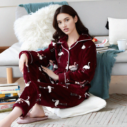 Pyjama femme pilou flamant rose