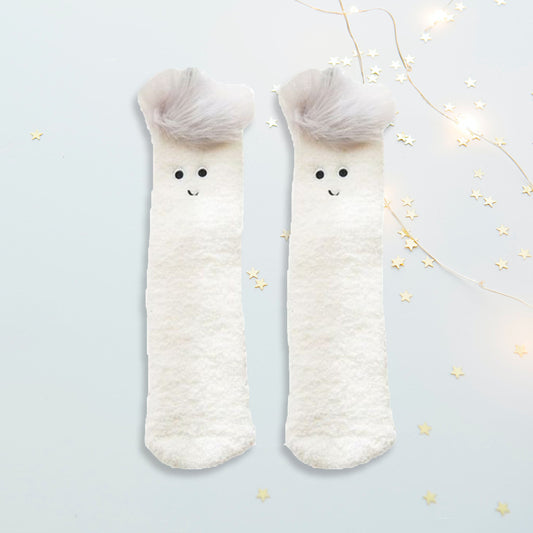 Chaussette pilou blanche duveteuse