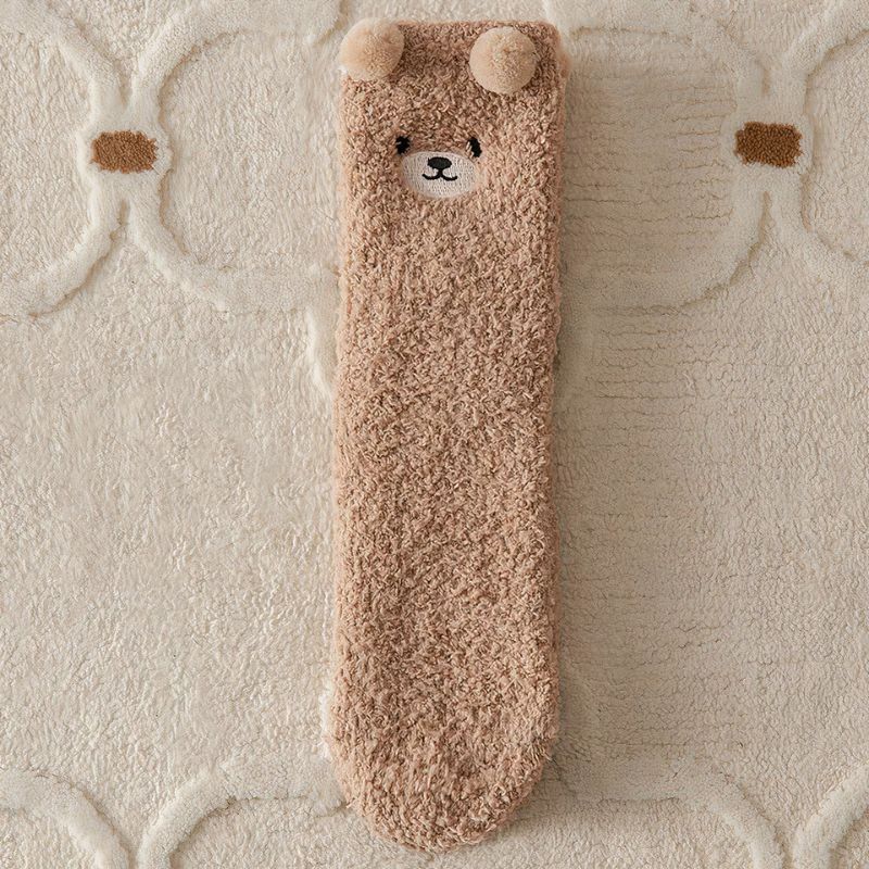 Chaussettes pelucheuses petit ourson