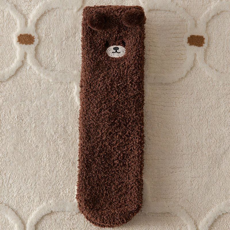 Chaussettes pelucheuses petit ourson