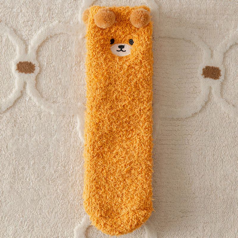 Chaussettes pelucheuses petit ourson