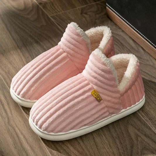 Chausson fourrure rose