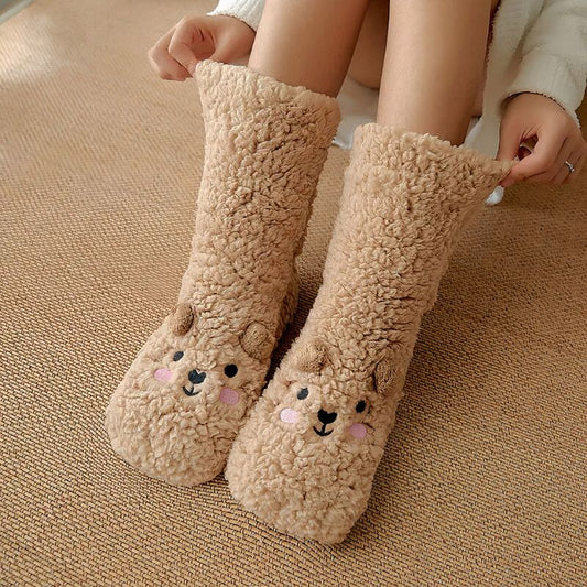 Chaussons Chaussettes Nounours en Pilou