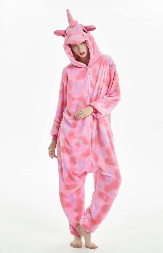 Combinaison Pyjama Pilou Licorne Femme Rose
