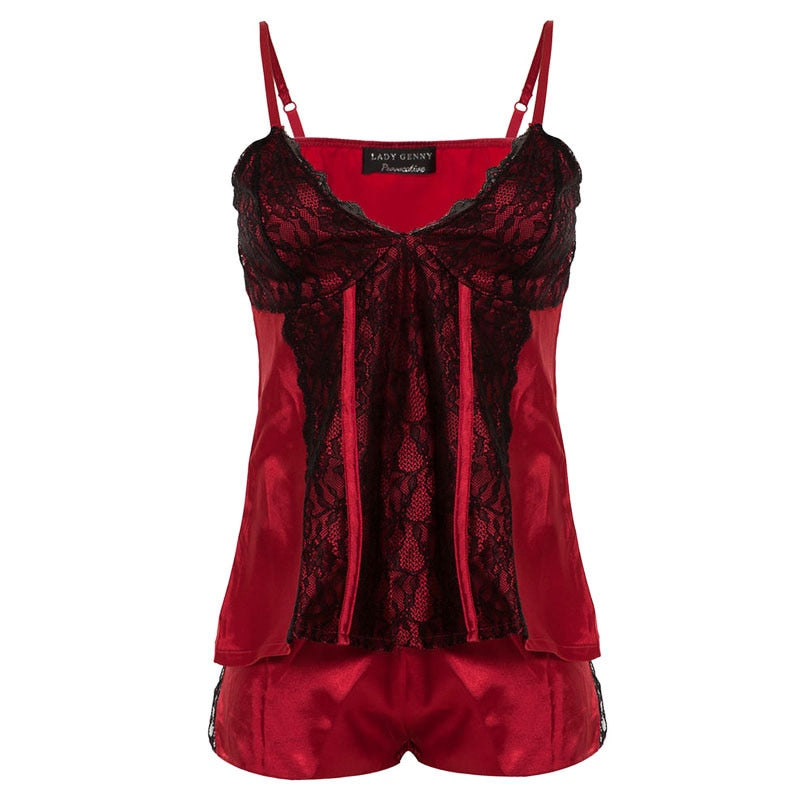 Pyjashort Femme Rouge