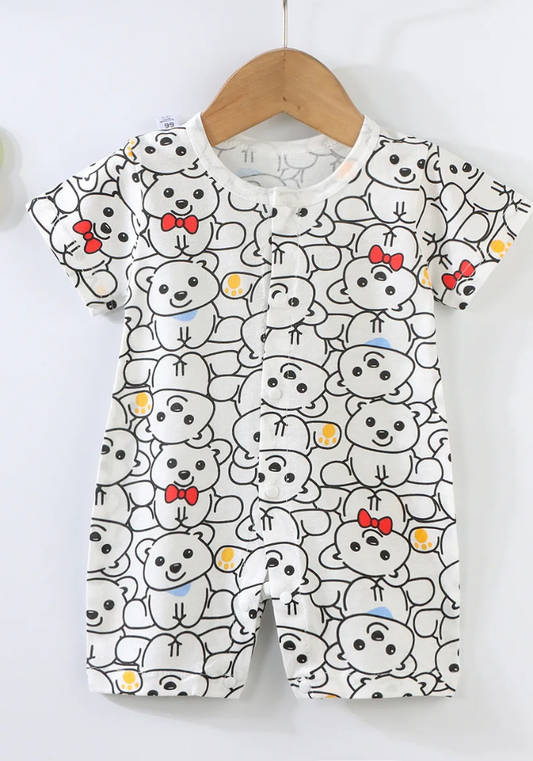Pyjama Blanc Bébé Été Ourson