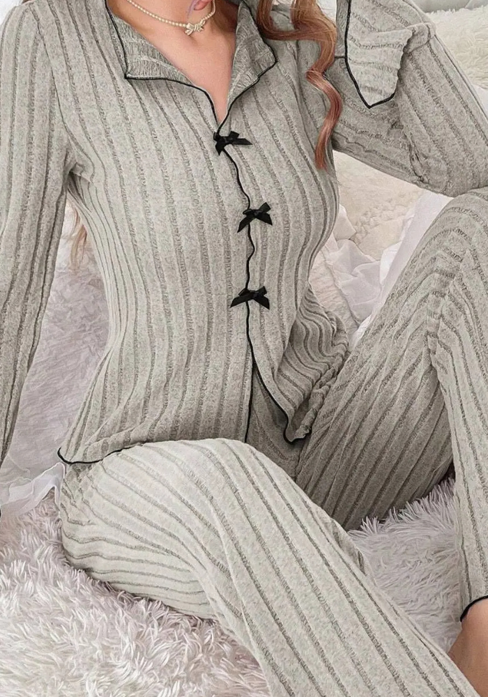 Pyjama Coton Gris Femme