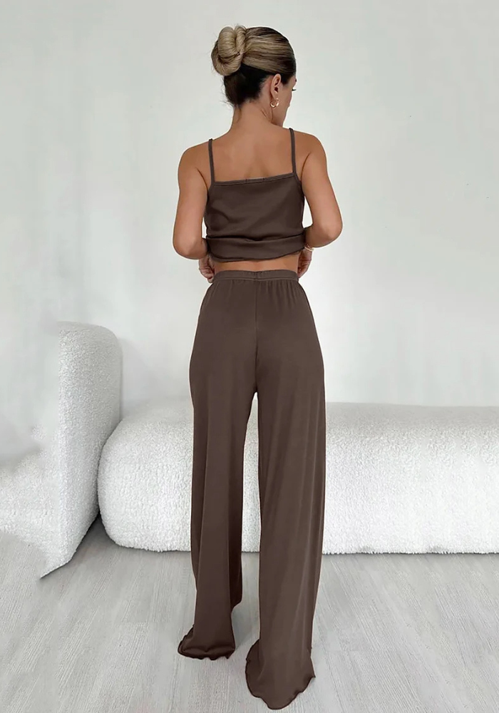 Pyjama Pantalon Marron Femme