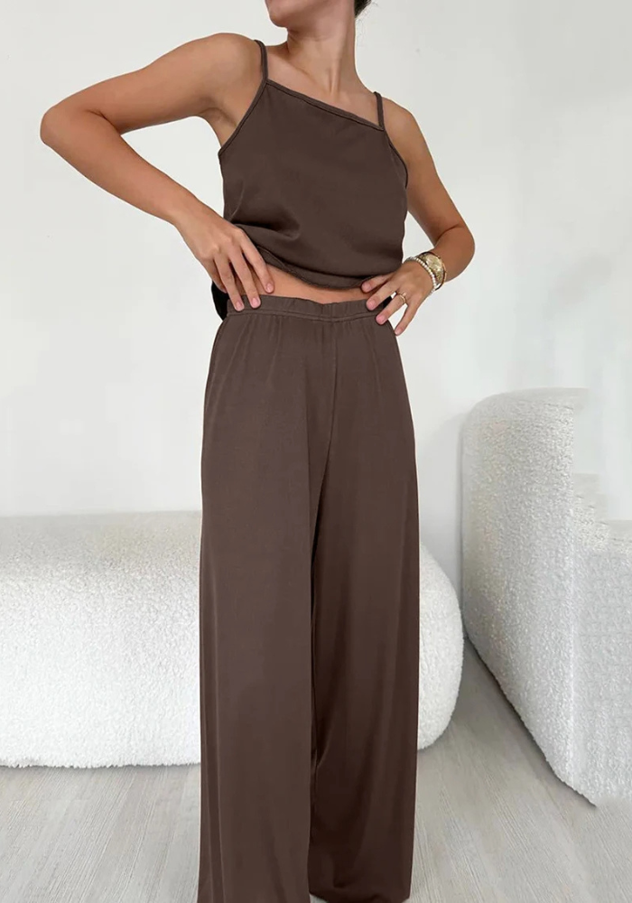 Pyjama Pantalon Marron Femme