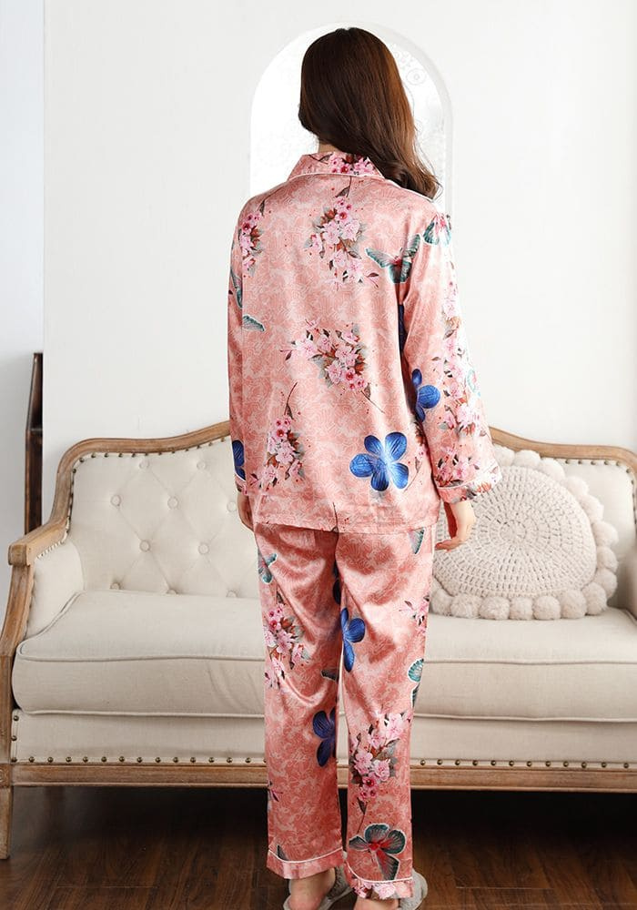 Pyjama Satin Floral Femme
