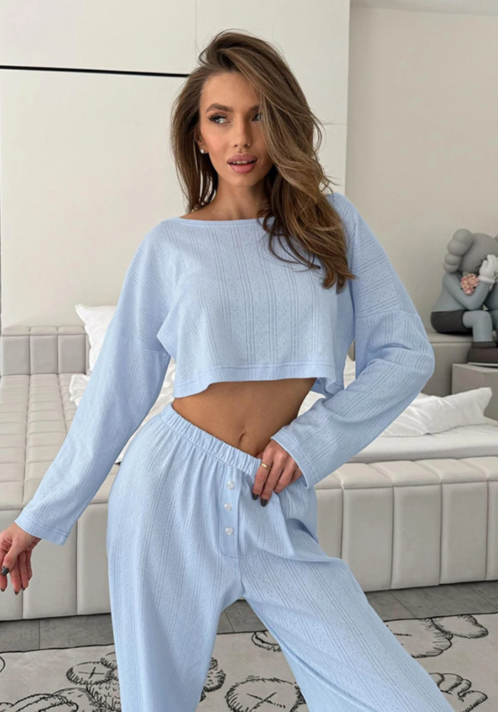 Pyjama Bleu Ciel Femme
